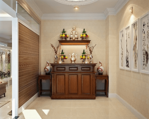 Nên chọn gạch lát nền phòng thờ sáng màu sáng, ít họa tiết