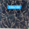 Gạch 100×100 đen vân cam cao cấp