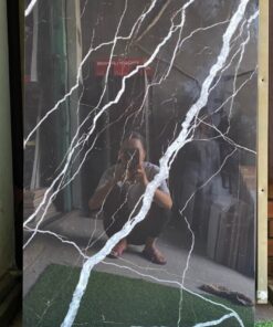 Gạch 60×120 lát nền ốp tường đen vân trắng siêu bóng kiếng đẹp