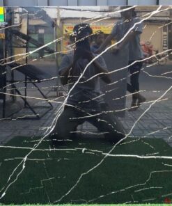 Gạch bóng kiếng 80×80 đen vân trắng nhũ vàng trung quốc