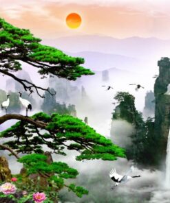 Bức tranh gạch cảnh sơn thủy hữu tình đẹp vạn người mê 99