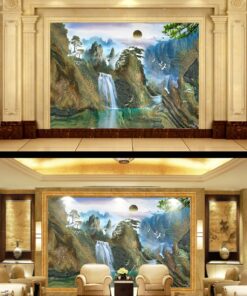 Gạch tranh 3d dán tường trang trí phòng khách cao cấp 116