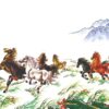 Gạch tranh 3d phong cảnh bát mã truy phong dán tường đẹp 21