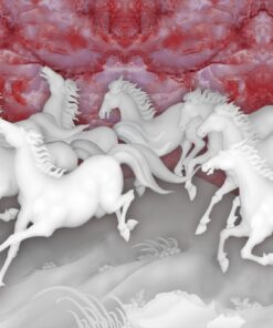 Gạch tranh 3d trang trí cảnh ngựa trắng đẹp 15