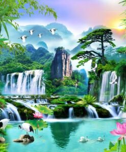 Gạch tranh dán tường phong cảnh thiên nhiên đẹp 118