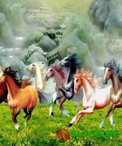 Mẫu tranh gạch 3d phong thủy hình con ngựa mã đáo thành công đẹp nhất 24