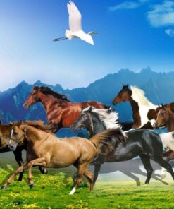 Những bức tranh ngựa đẹp dán tường nhũ kim tuyến 6