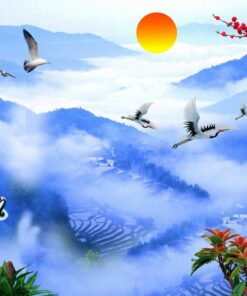 Những mẫu gạch tranh dán tường phong cảnh trang trí đẹp 121