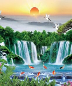 Tranh gạch 3d cao cấp phong cảnh đẹp dán tường phòng khách 102