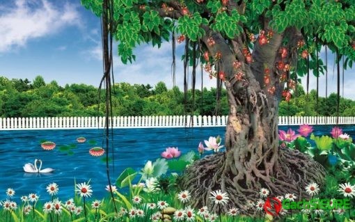 Tranh gạch cảnh cây bồ đề gạch dán tường 3d trang trí đẹp 34