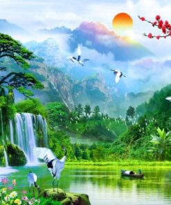 Gạch tranh 3d dán tường phòng khách cảnh đẹp 119