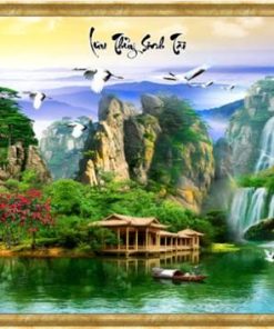 Gạch tranh 3d phong cảnh lưu thủy sinh tài phong cảnh đẹp 105