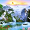Gạch tranh dán tường phong cảnh thiên nhiên sống động đẹp 117