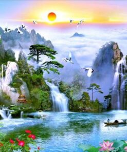 Gạch tranh dán tường phong cảnh thiên nhiên sống động đẹp 117