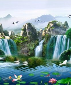 Gạch tranh phong cảnh tự nhiên gạch trang trí  dán tường 123