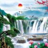 Gạch tranh sơn thủy hữu tình tranh 3d cao cấp đẹp 103