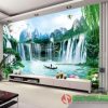 Tranh gạch 3d khổ to lớn phong số thủy hữu tình dán phòng khách 98