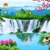 Tranh gạch 3d sơn thủy hữu tình phong cảnh đẹp 96