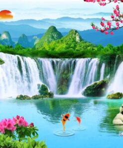 Tranh gạch 3d sơn thủy hữu tình phong cảnh đẹp 96