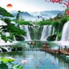Tranh gạch thác nước phong cảnh đẹp cao cấp 124