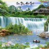 Gạch tranh đá phong cảnh sơn thủy hữu tình tranh trang trí 145