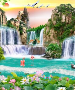 Gạch tranh dán tường phong cảnh thiên nhiên đẹp 153