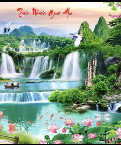 Gạch tranh trang trí cảnh thiên nhiên giao hòa mẫu tranh dán tường đẹp 147