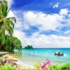 Mẫu gạch tranh 3d phong cảnh bãi biển 191