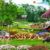 Mẫu gạch tranh cảnh chú bé cưỡi con châu phong cảnh đẹp 186