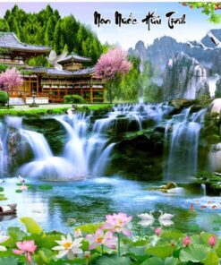 Tranh cảnh non nước hữu tình thiên nhiên gạch tranh trang trí 152