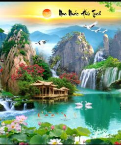 Gạch tranh đá phong cảnh non nước hữu tình cảnh tự nhiên đẹp 158