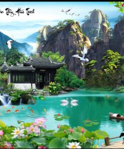 Gạch tranh núi non thác nước sơn thủy hữu tình cảnh đẹp nhất 161