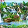 gạch tranh phong cảnh núi non thác nước cảnh tự nhiên 137