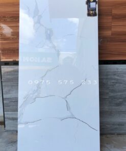 Gạch ánh kim nhũ vàng 60×120 trắng vân mây trung quốc cao cấp