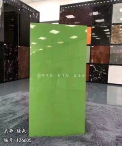 Gạch bóng kiếng 60×120 ốp lát màu xanh lá cao cấp