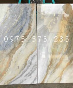 Gạch bóng kiếng 60×120 vân mây nhũ vàng khắc kim đồng chất cao cấp 22
