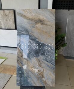 Gạch lát nền 60×120 vân đá khắc kim nhũ vàng đồng chất bóng kiếng 01