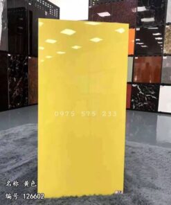 Gạch nhập khẩu 60×120 màu vàng trơn siêu bóng kiếng nổi bật