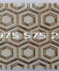Gạch ốp tường trang trí 30×60 lục giác khắc kim nhũ vàng đẹp cao cấp