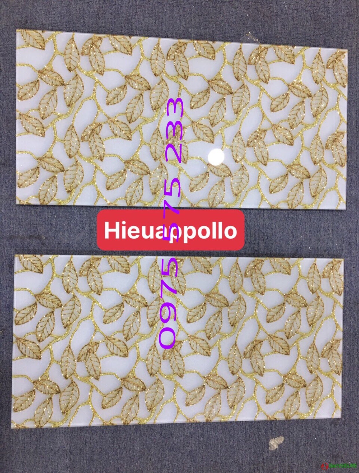 Gạch trang trí trung quốc 30x60 khắc kim tuyến nhũ vàng óng ánh đẹp cao cấp