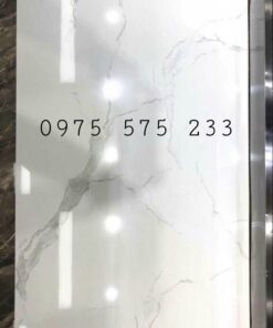 Gạch trắng vân khói mây nhũ bạc 60×120 ốp lát phòng khách 30