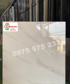 Gạch 80×80 vicenza trắng vân khói bóng kiếng