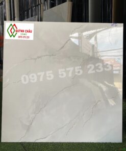 Gạch lát nền 80×80 khắc kim trắng khói siêu bóng