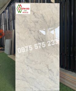 Gạch bóng kính 600×1200 ấn độ trắng vân xám