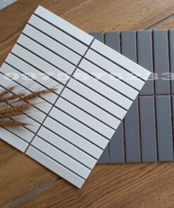 Gạch mosaic đũa que màu trắng ốp tường