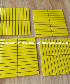 Gạch mosaic đũa que ốp tường màu vàng trang trí