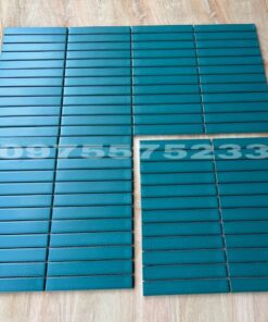 Gạch mosaic đũa que màu xanh đậm mờ