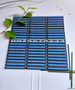 Gạch mosaic que đũa màu xanh dương trang trí