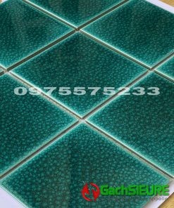 Gạch mosaic vỉ 305×305 men gốm xanh hd