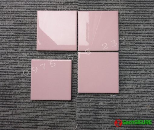 Gạch thẻ hình vuông 10×10 màu hồng nhạt đẹp